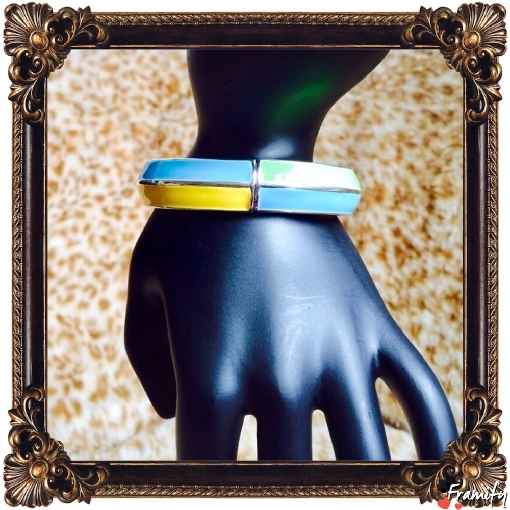 Colorful Silver Tone Nice Shape Bangle